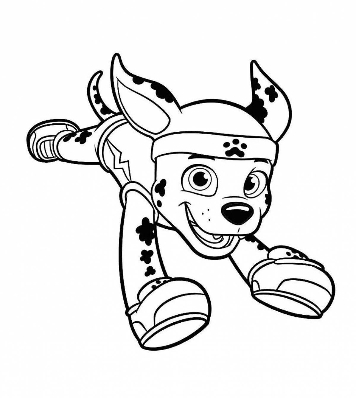 Courageous marshal and racer coloring page