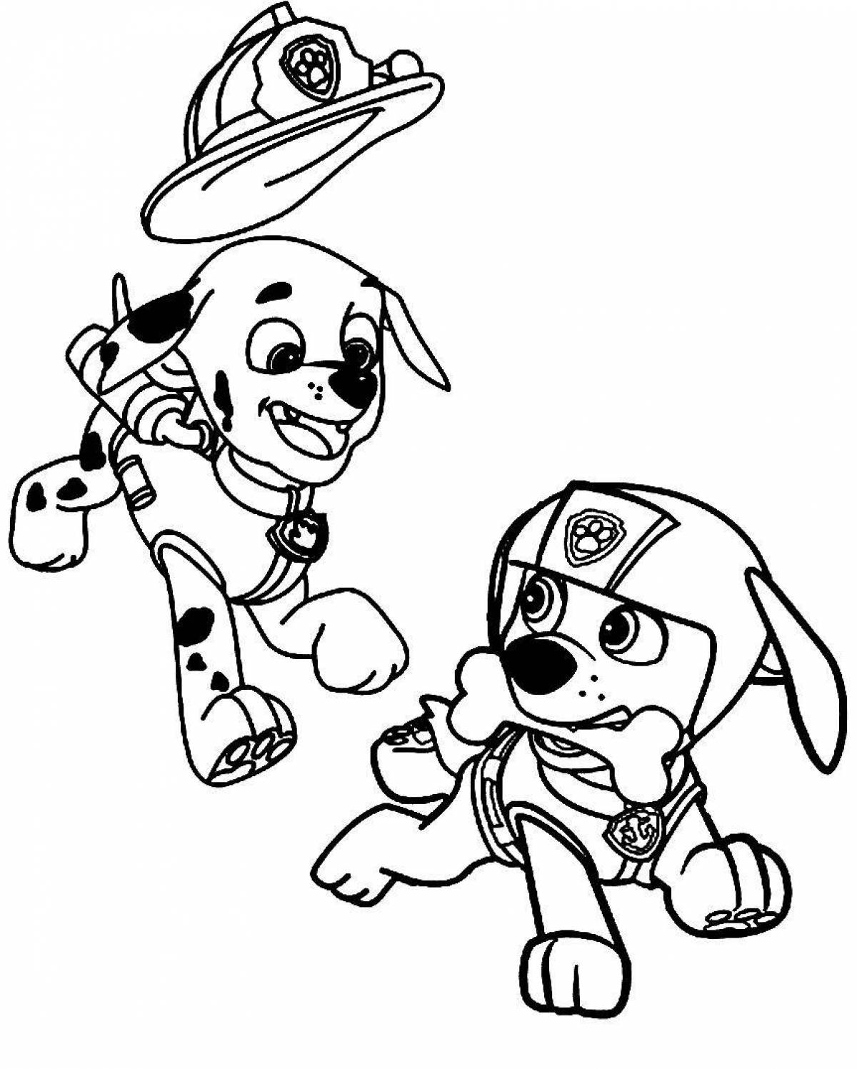 Coloring page amazing marshal and racer