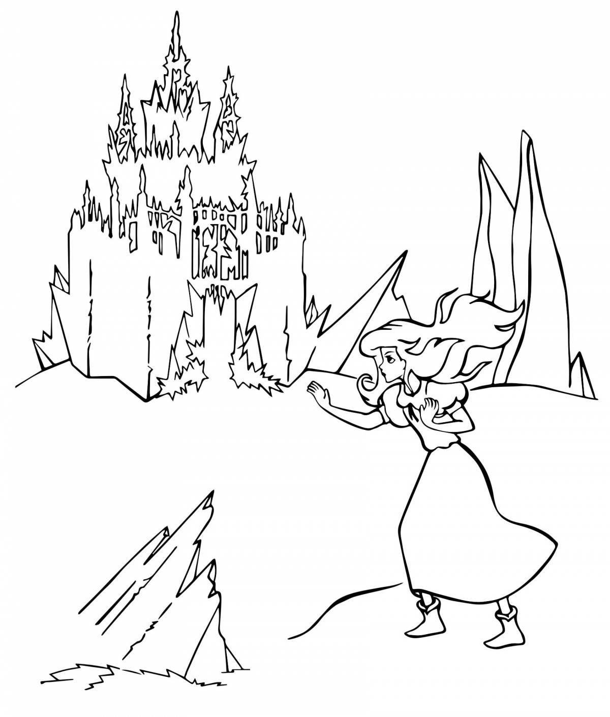 Gorgeous snow queen coloring page