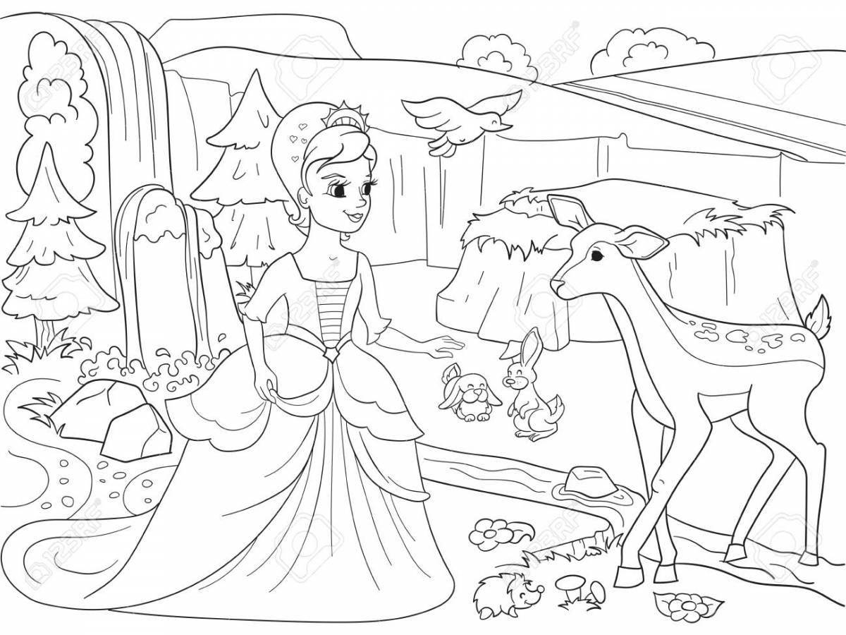 Coloring page graceful snow queen
