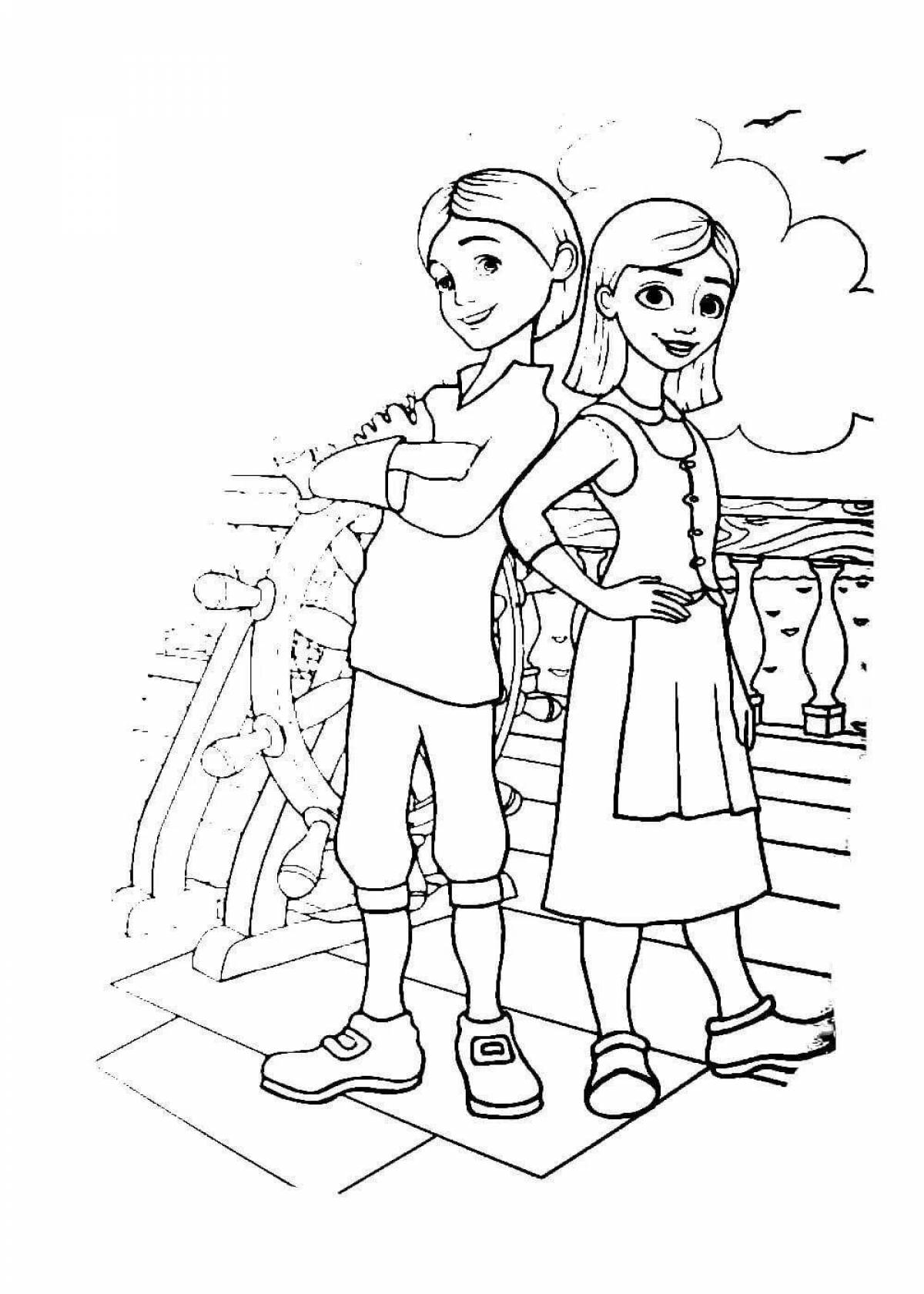 Amazing snow queen coloring page