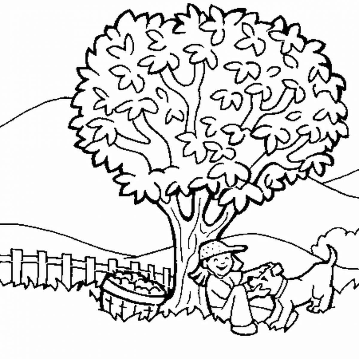 Радостное чудо-дерево чуковский раскраска