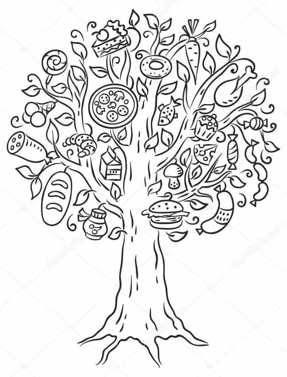 Раскраска величественное чудо-дерево чуковский