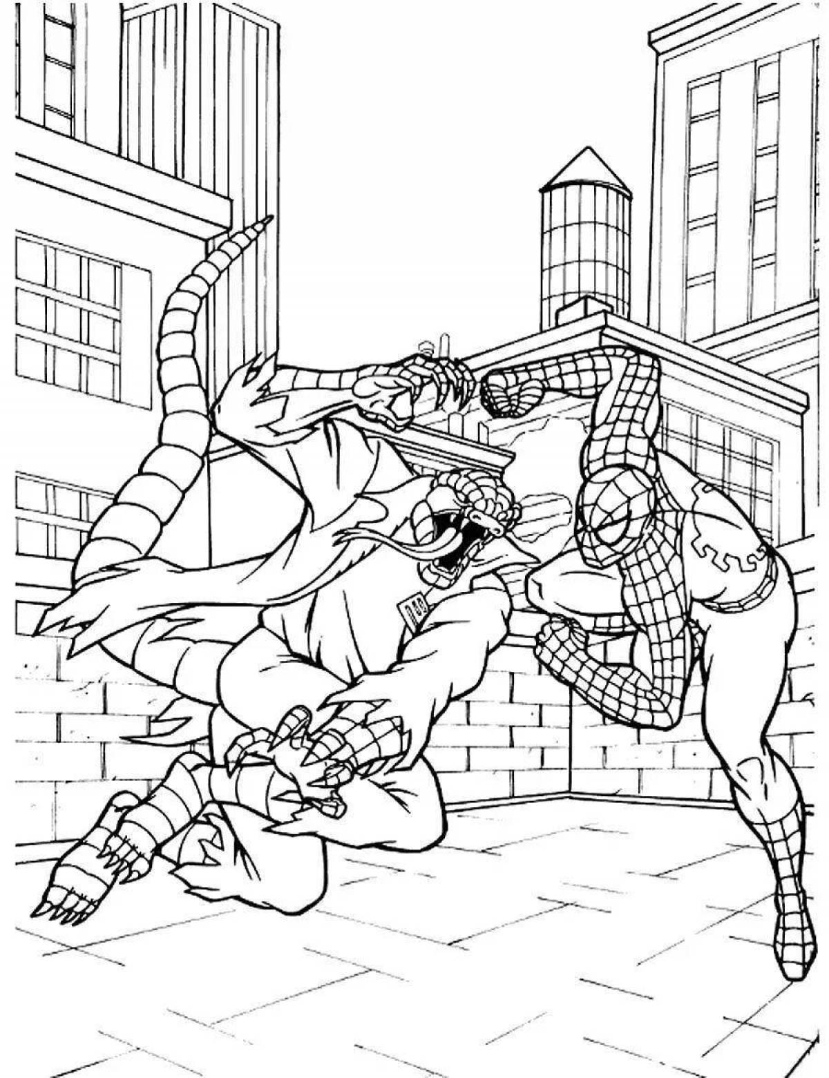 Coloring book brave spiderman