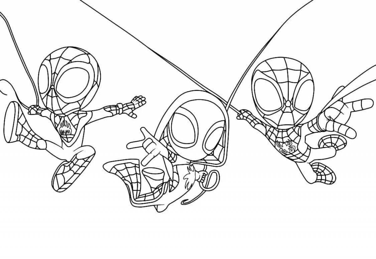 Funny cartoon spider-man coloring book