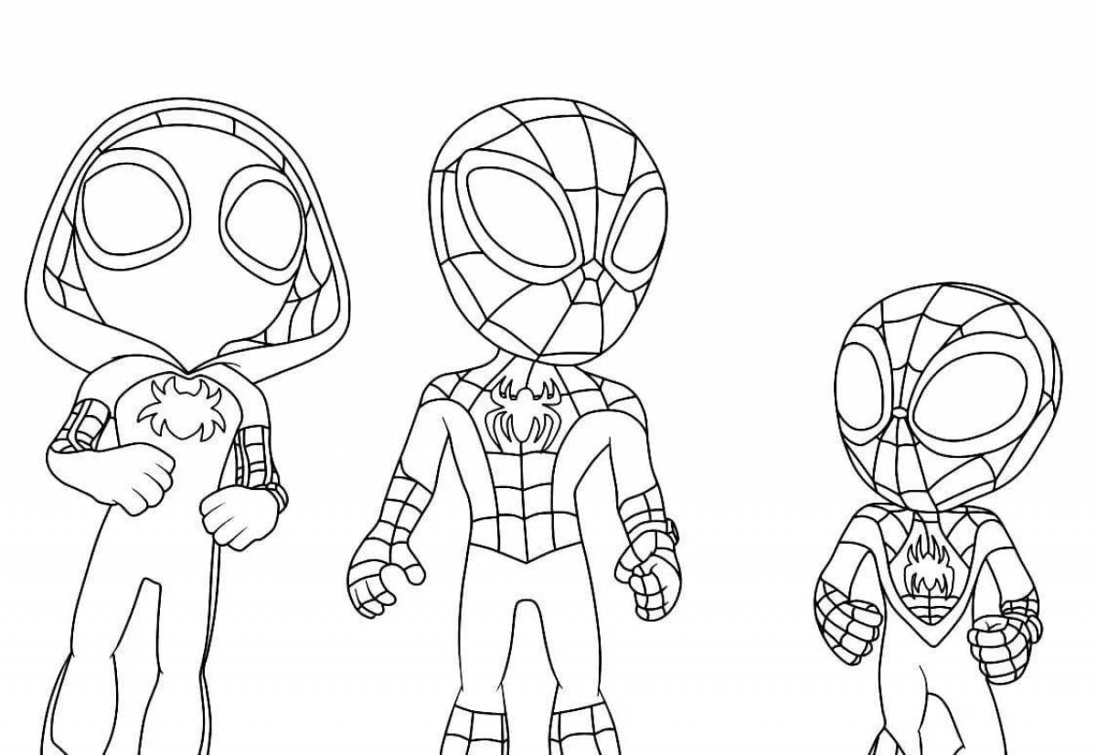 Coloring superb spiderman cartoon