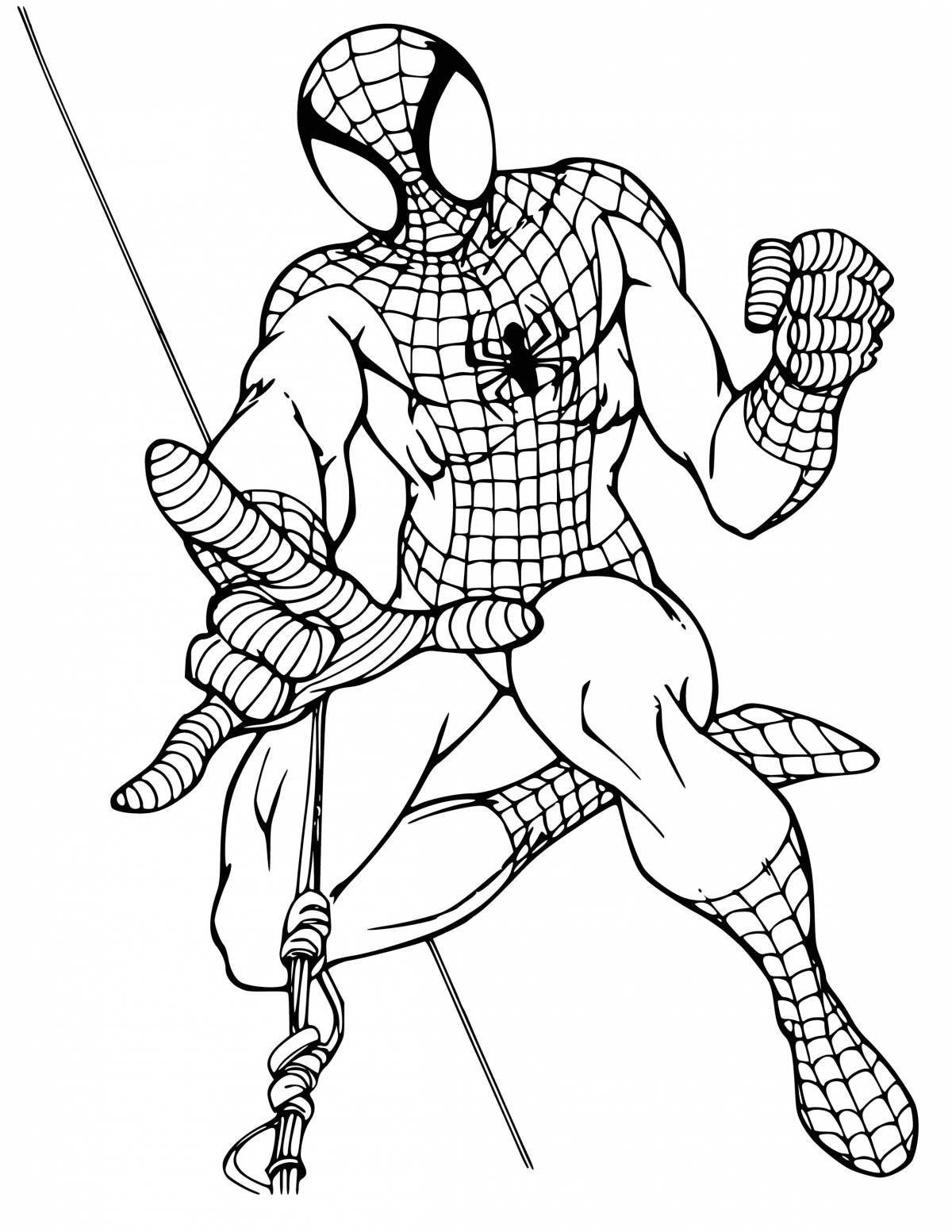 Wonderful cartoon spider-man coloring book