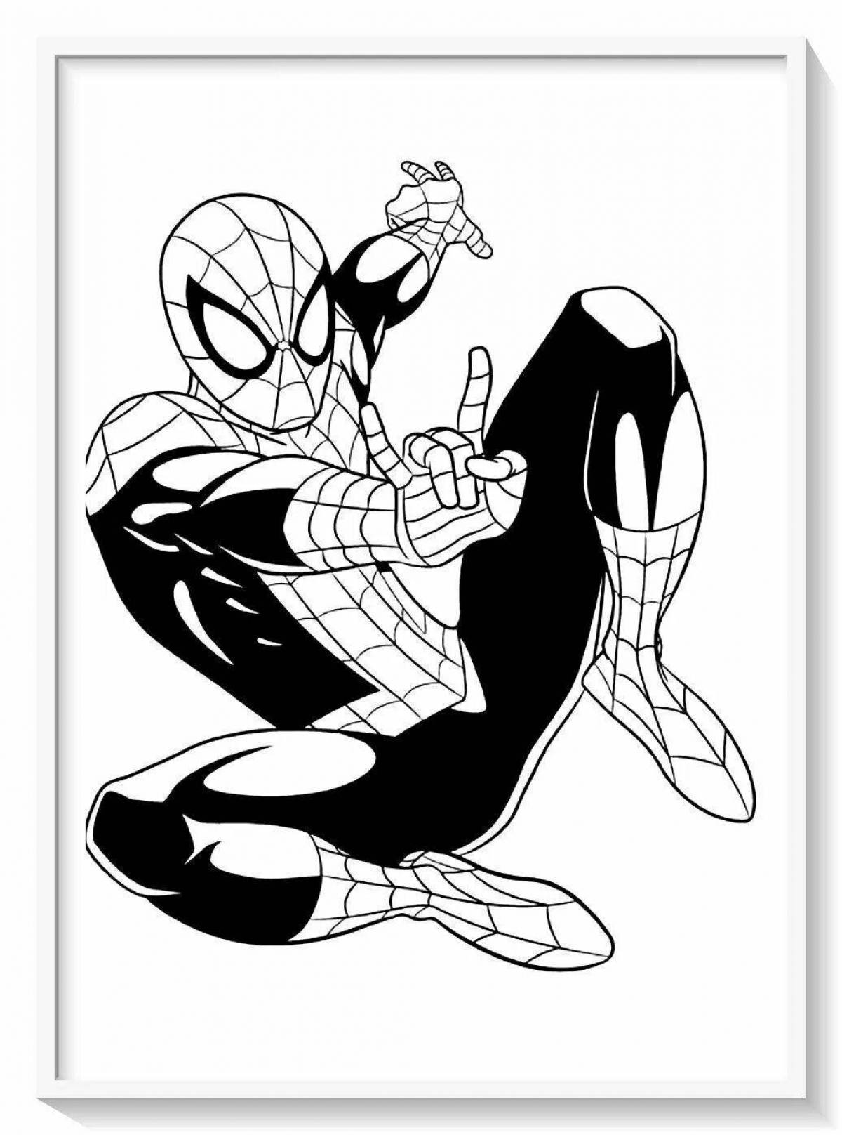 Spiderman's unique cartoon coloring book