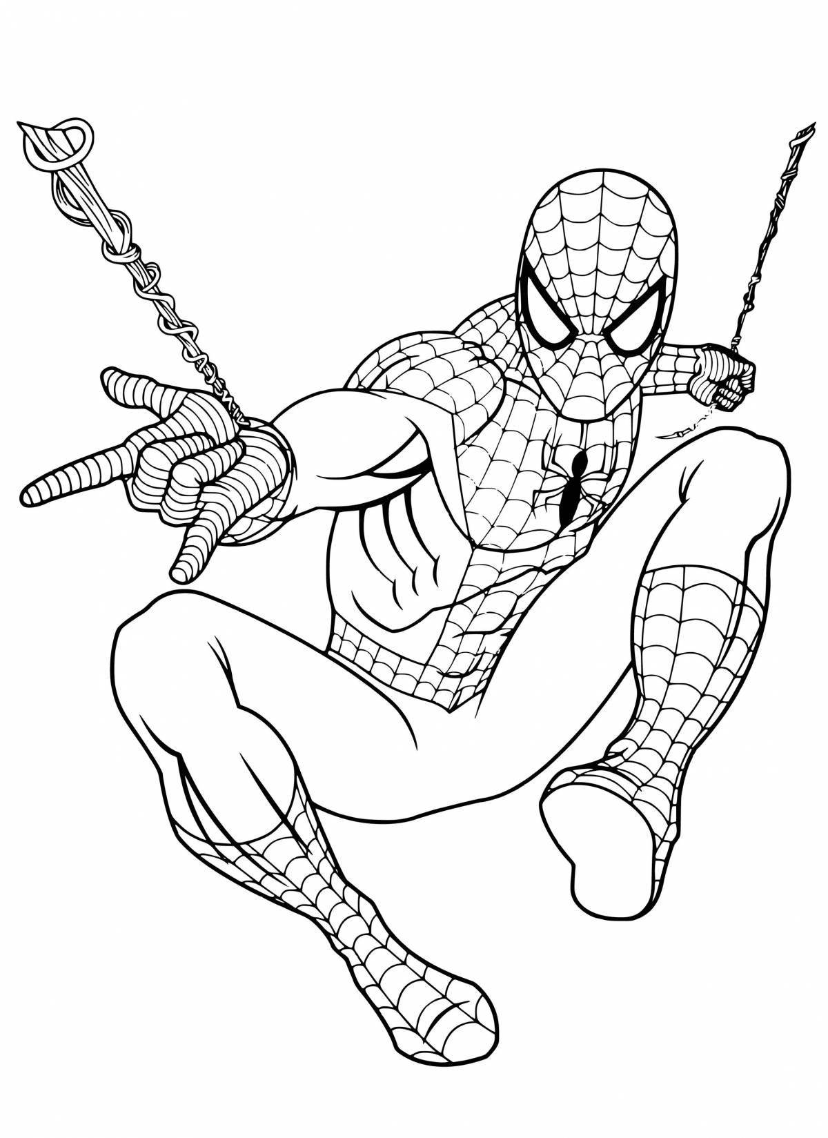 Adorable cartoon coloring of Spiderman