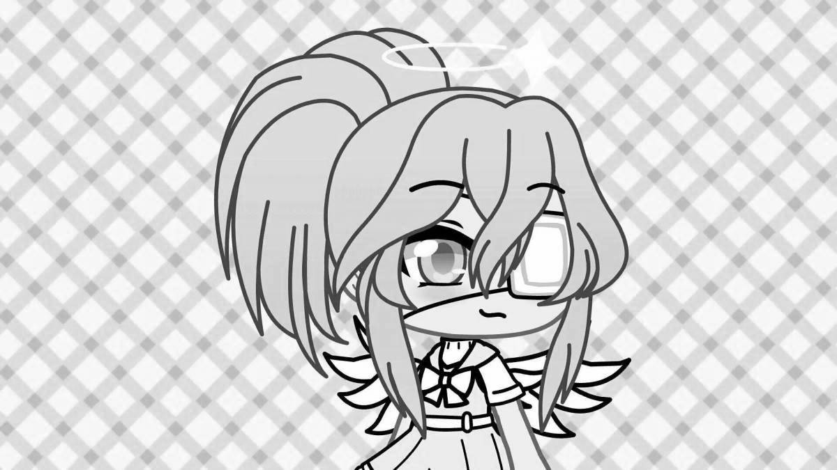 Creative gacha club hair coloring page