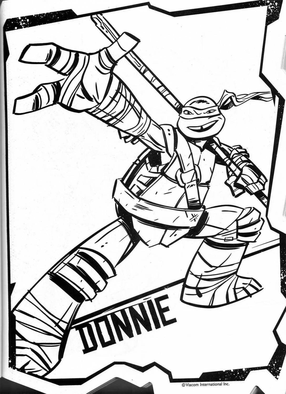 Dazzling donnie turtles coloring book