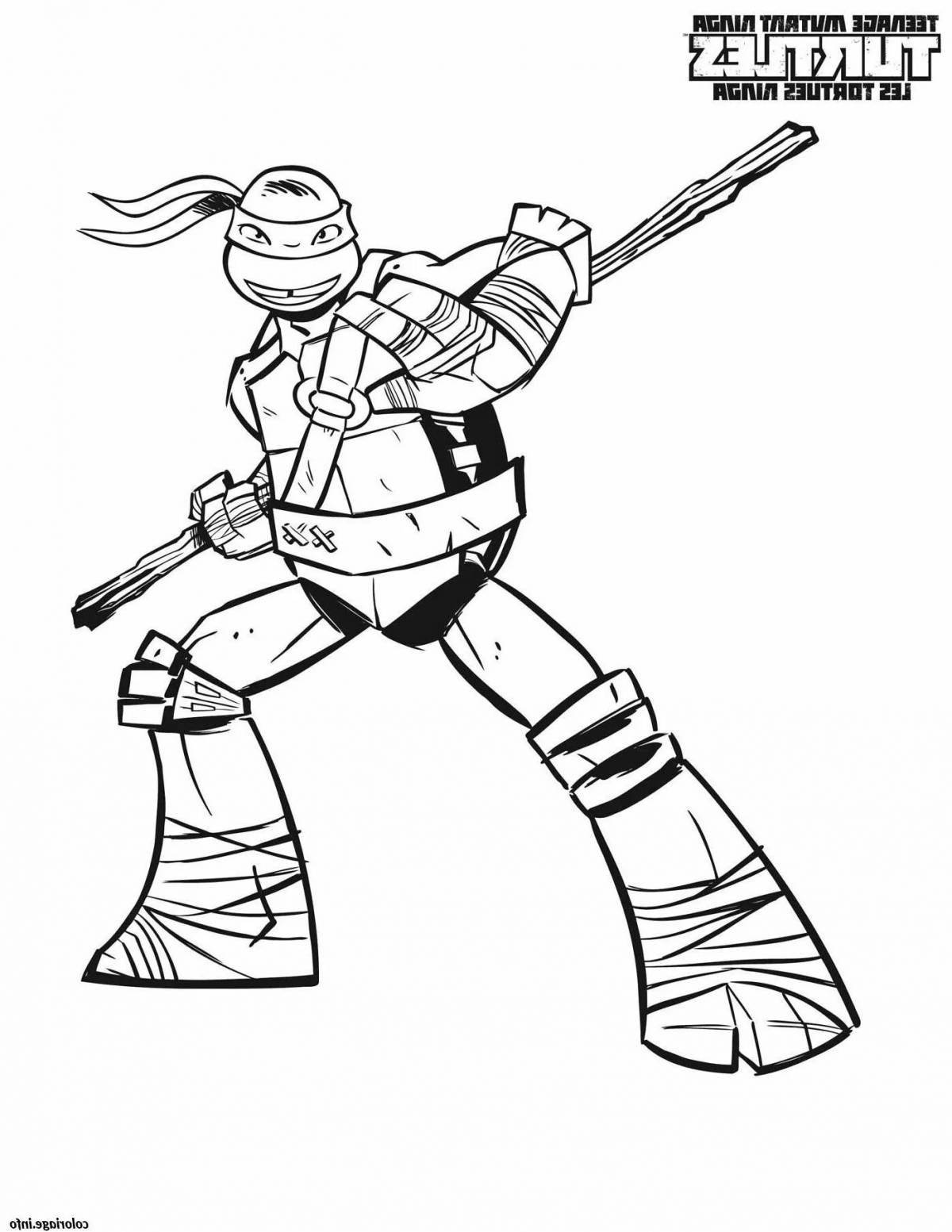 Coloring page shining ninja turtles donnie