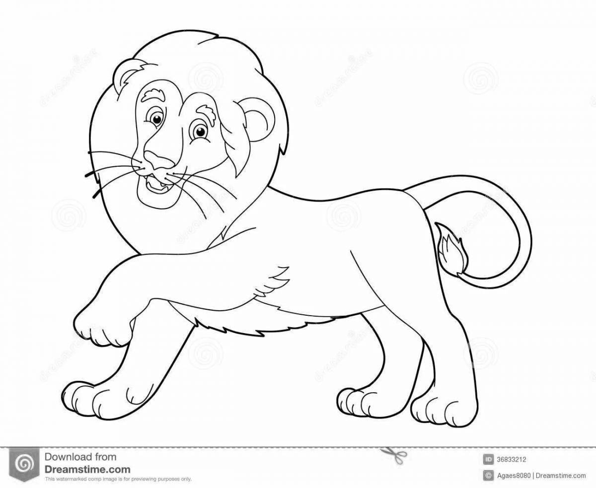 Ferocious lion coloring page