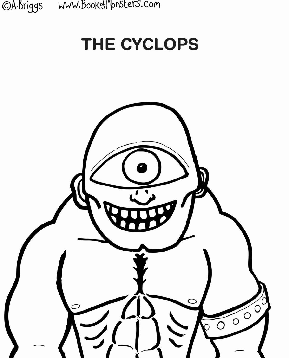 Odysseus and Cyclops shining coloring book