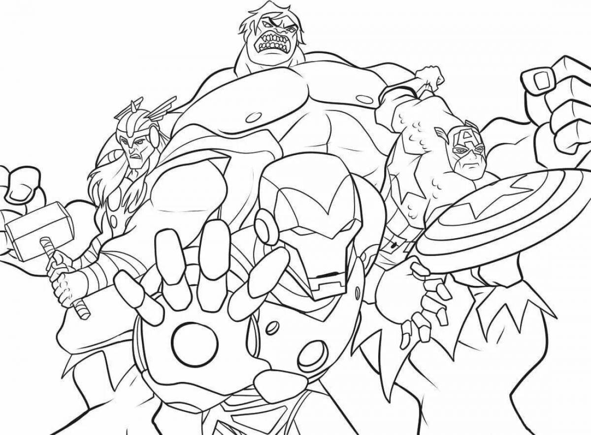 Famous thanos and hulk coloring book