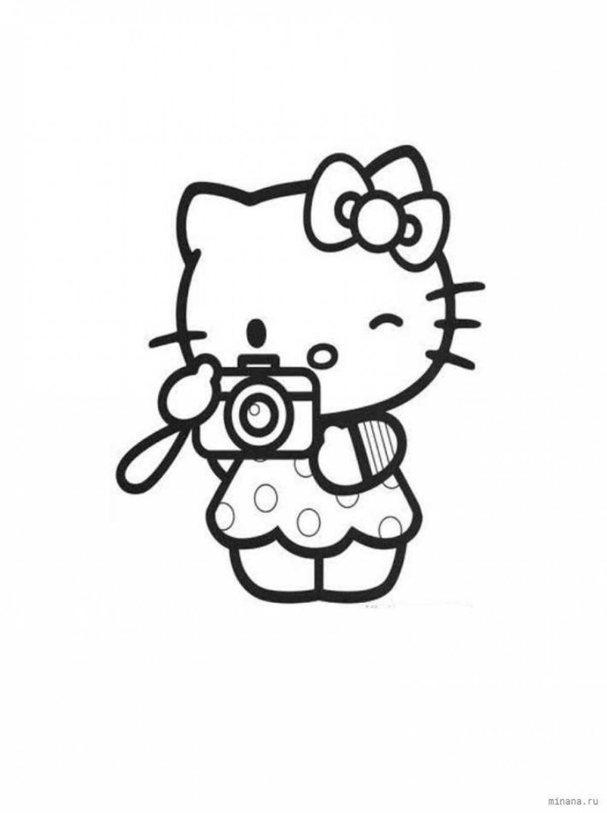 Exciting hello kitty anime coloring book