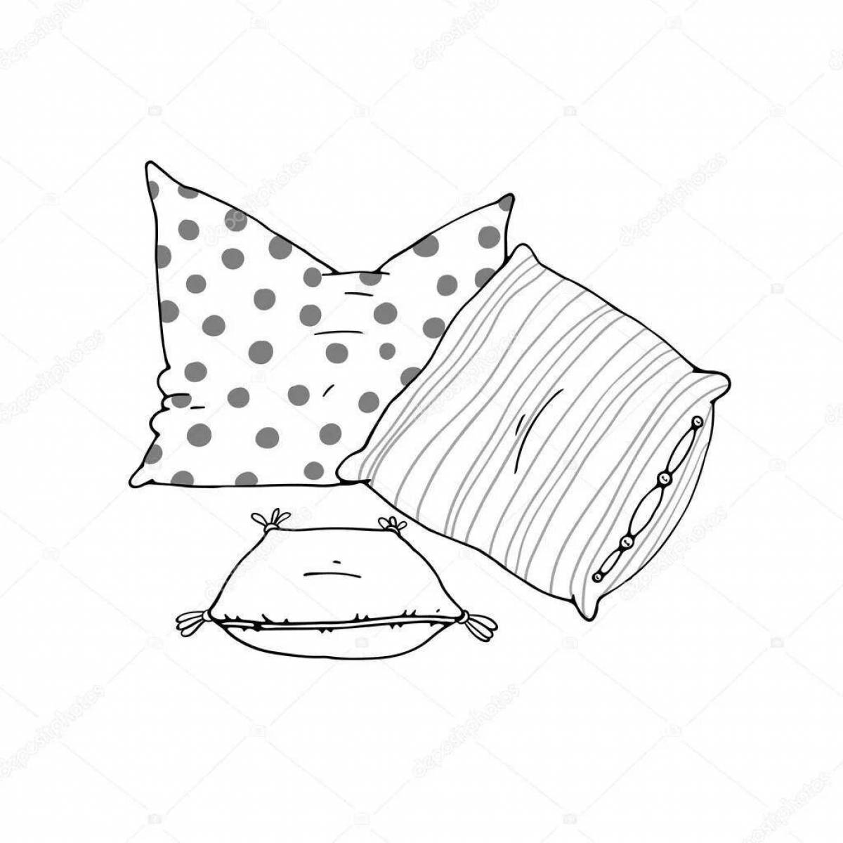 Duvet and pillow snuggly coloring page