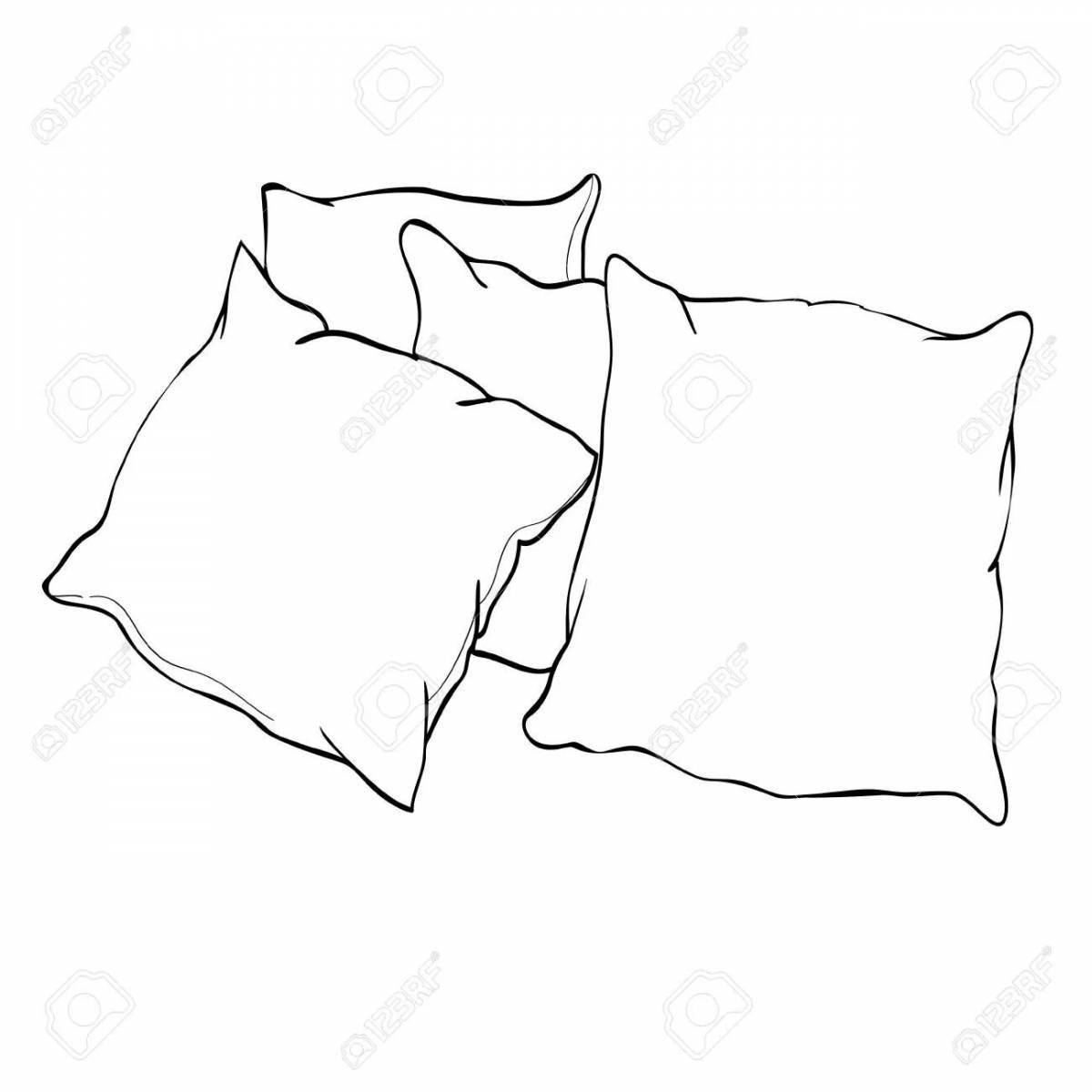 Теплое одеяло и подушка для раскраски