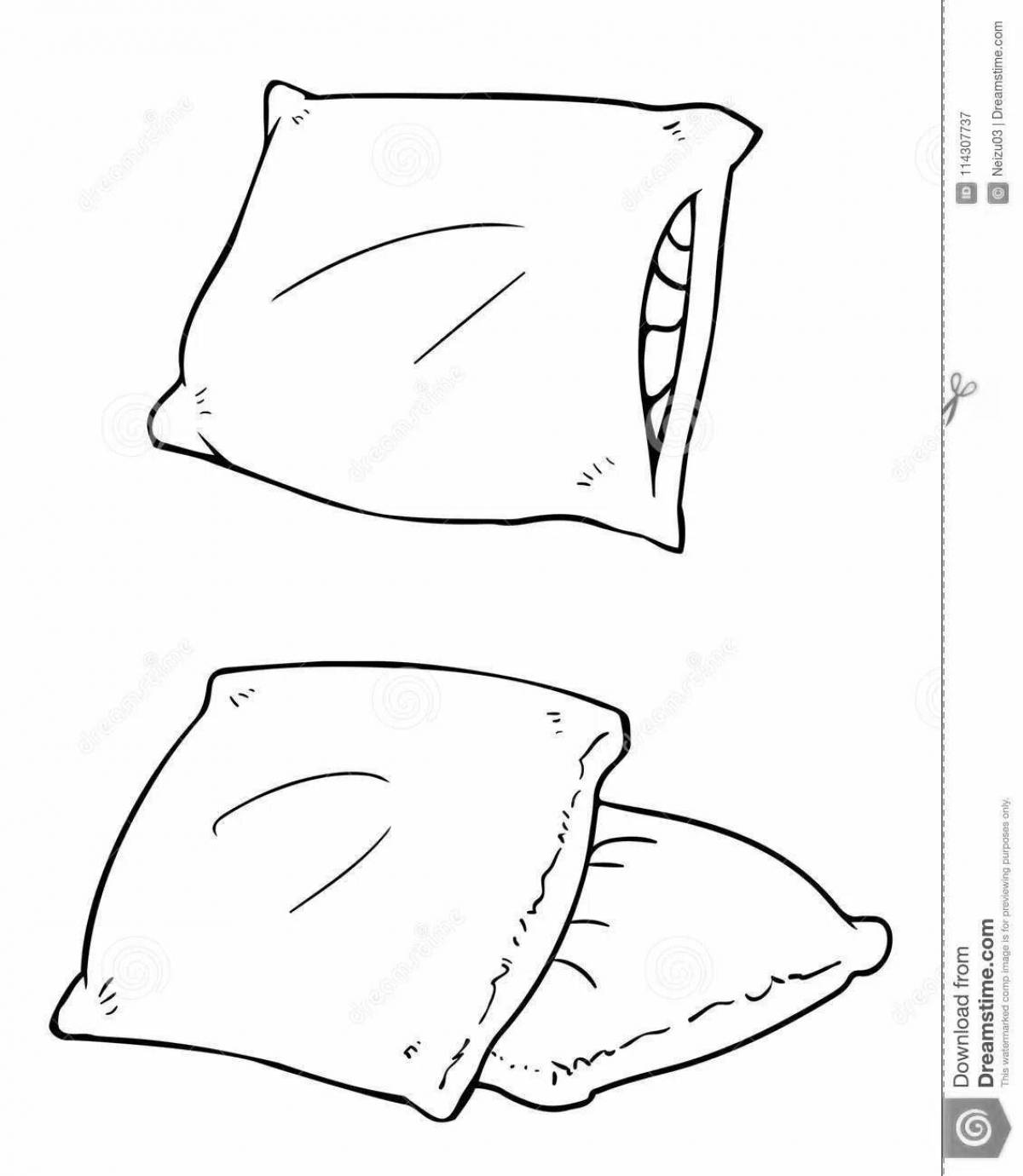 Приглашающая раскраска одеяло и подушка