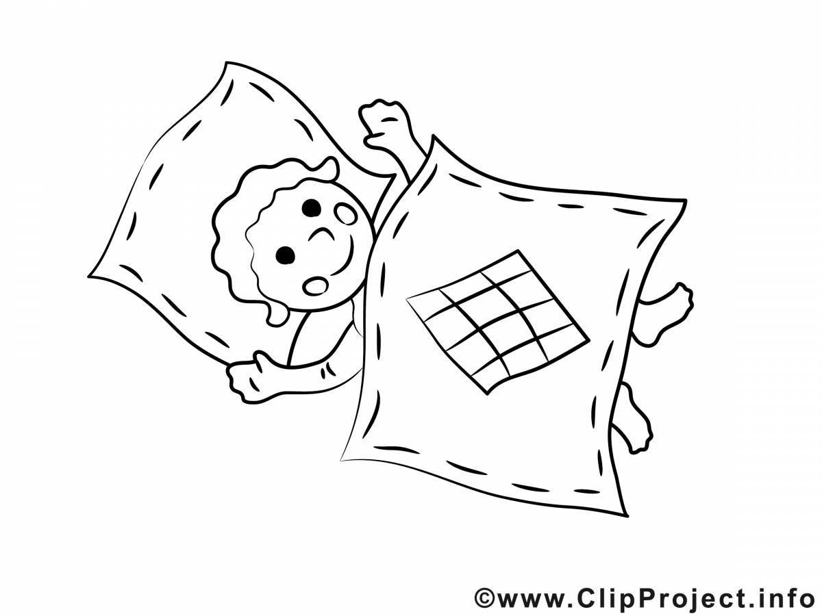 Colored blanket and pillow for coloring