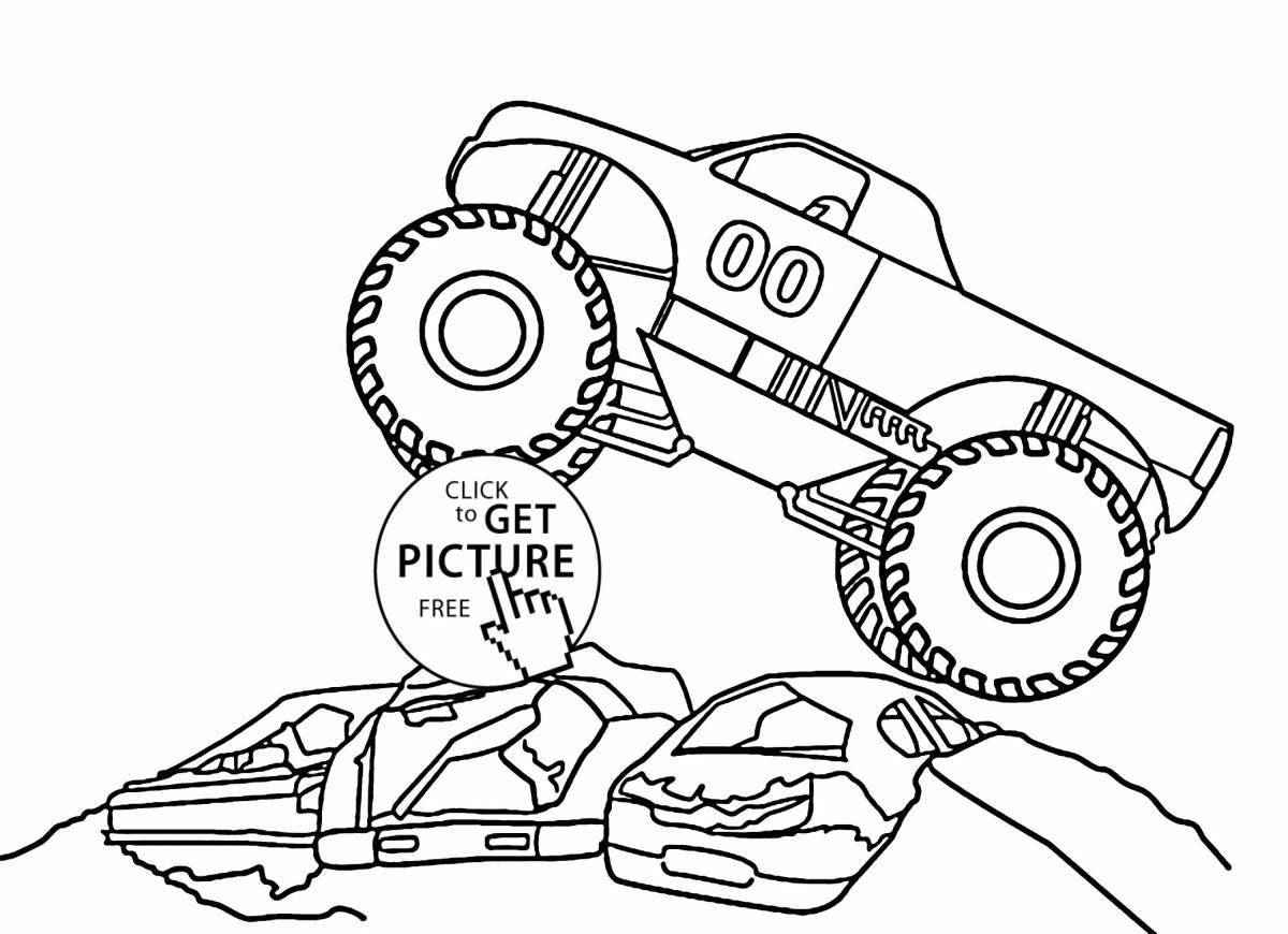 Coloring page nice track with cars