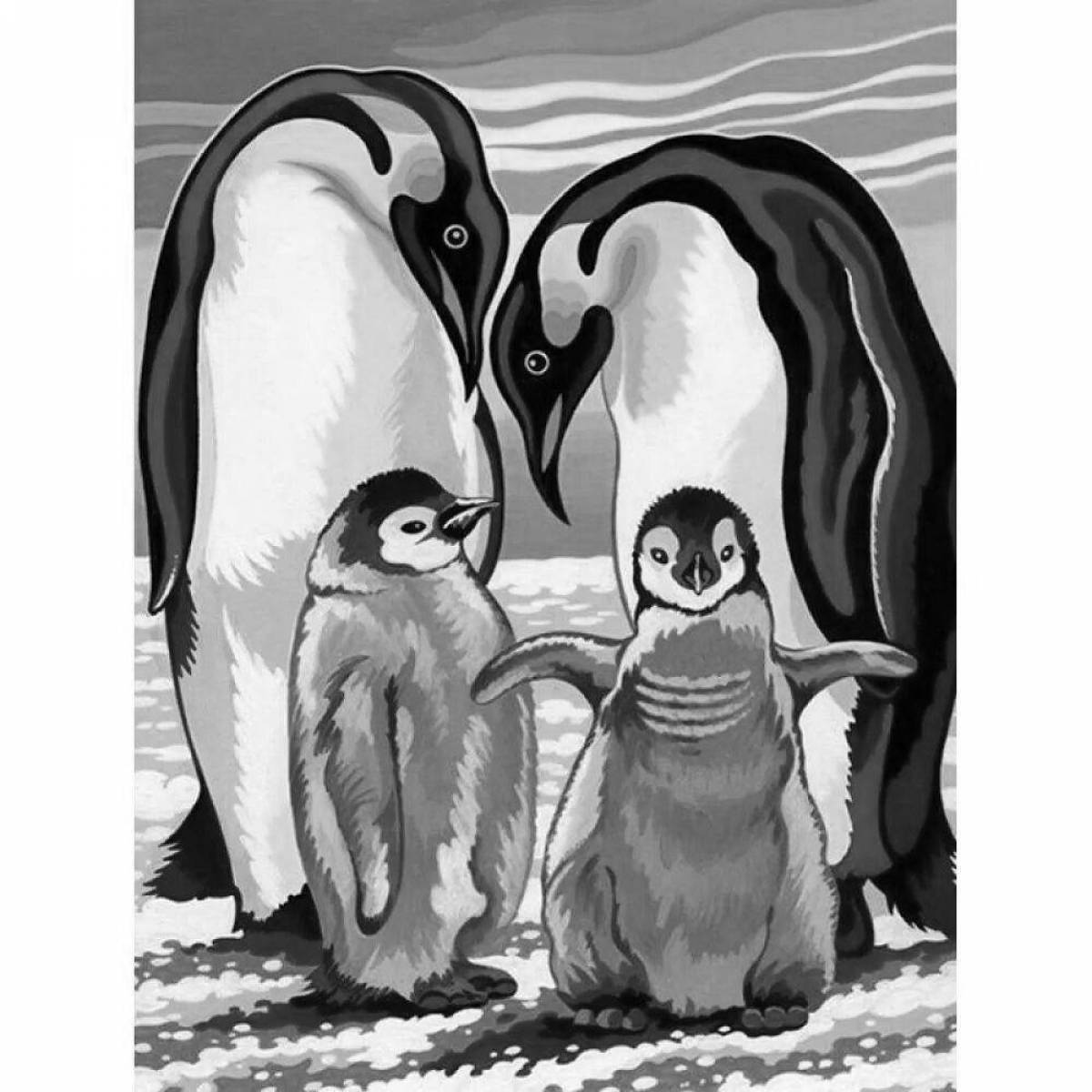 Раскраска восхитительный пингвин по номерам