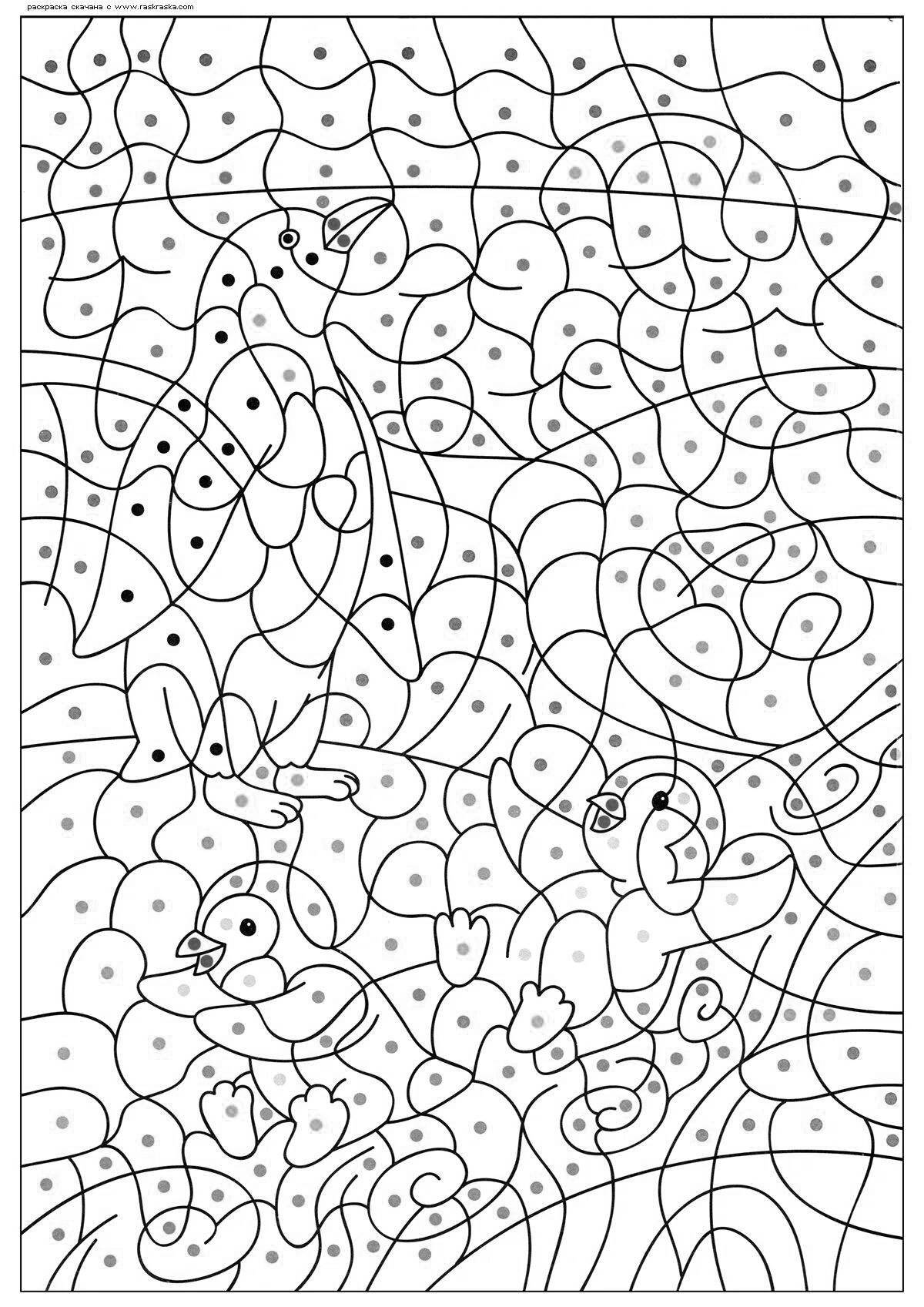 Color-frenzy penguin by numbers coloring book