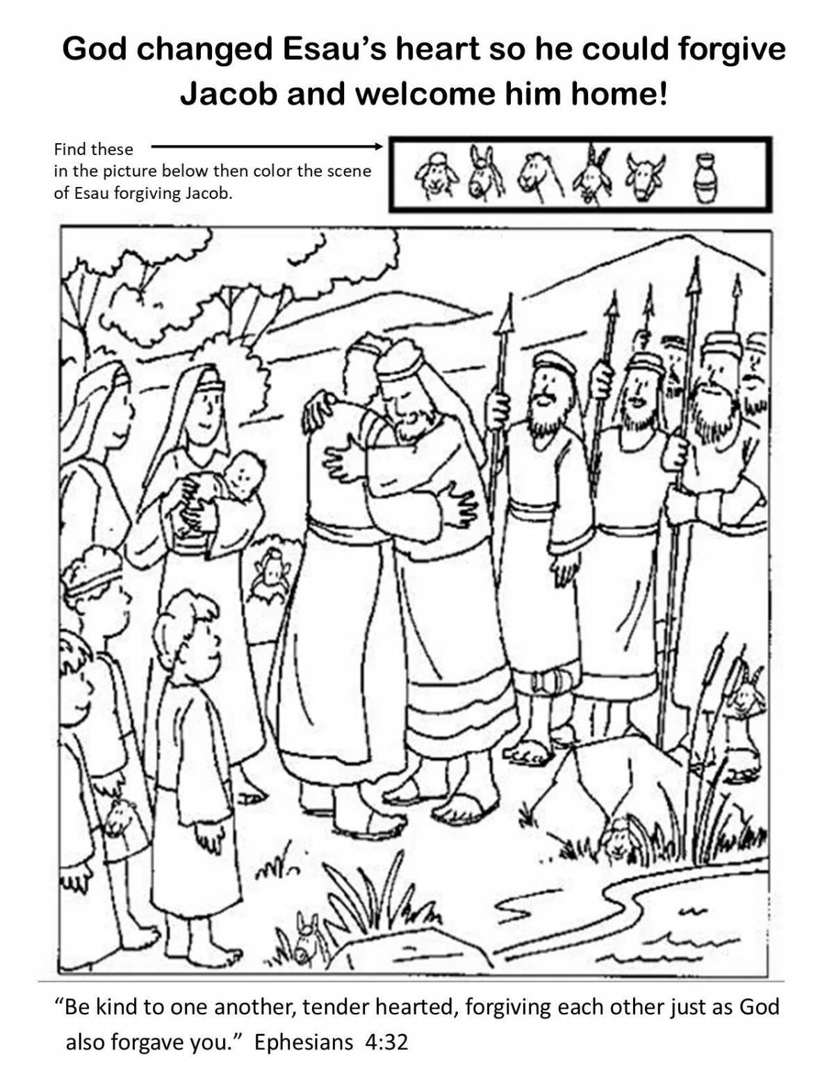 Coloring pages of Esau and Jacob