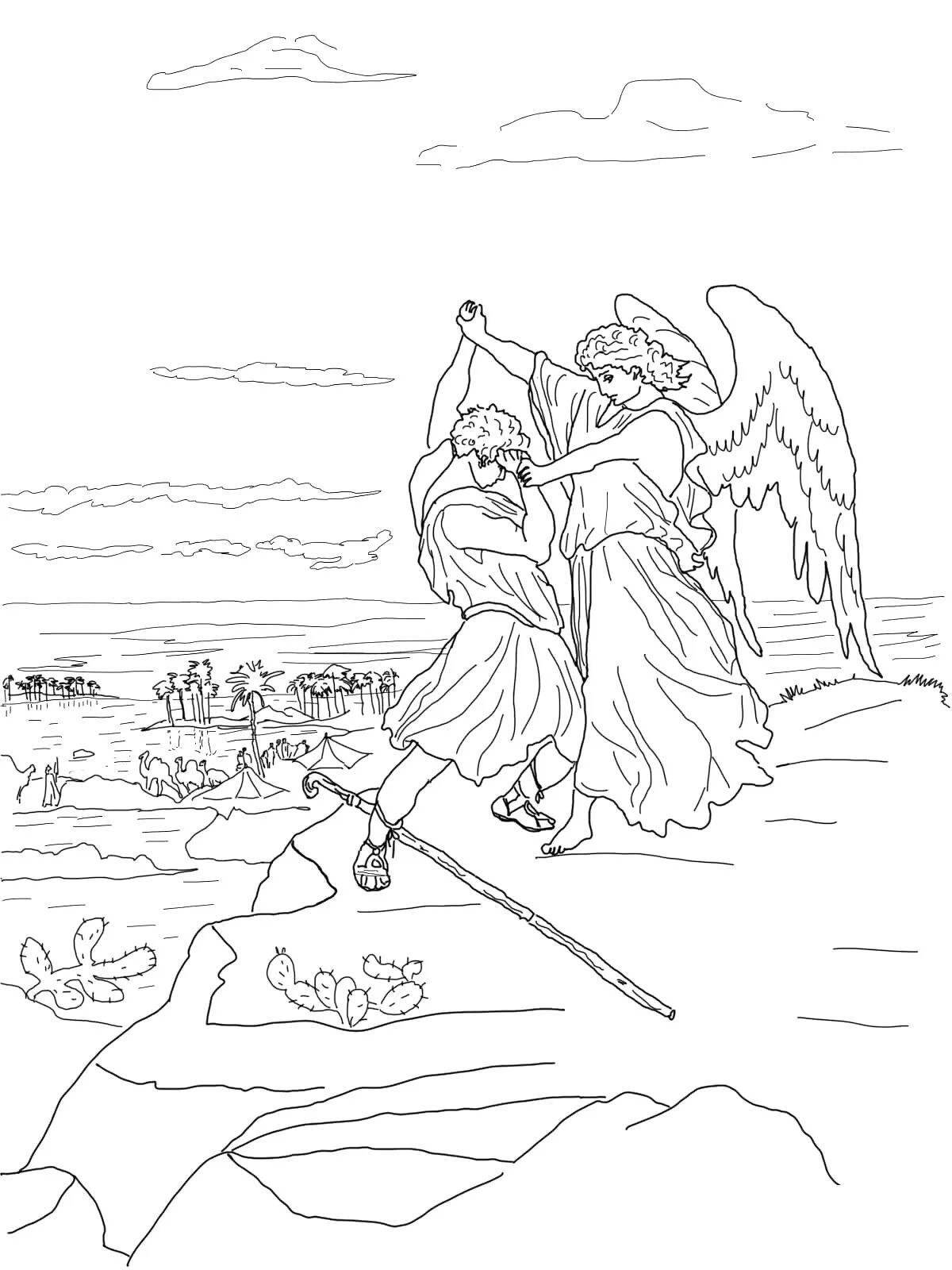 Coloring page Joyful Esau and Jacob