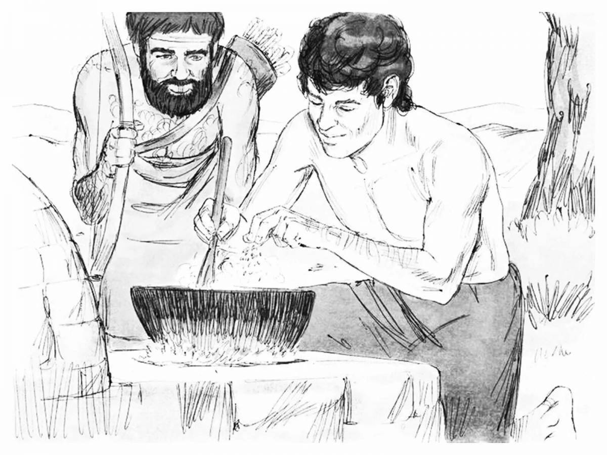 Gorgeous Esau and Jacob coloring pages