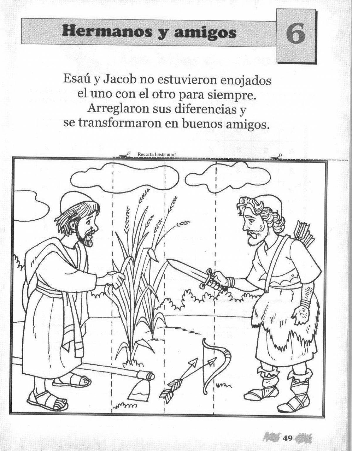 Coloring page glorious Esau and Jacob