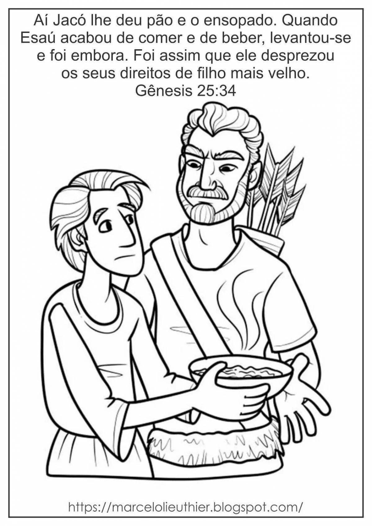 Coloring page dazzling Esau and Jacob