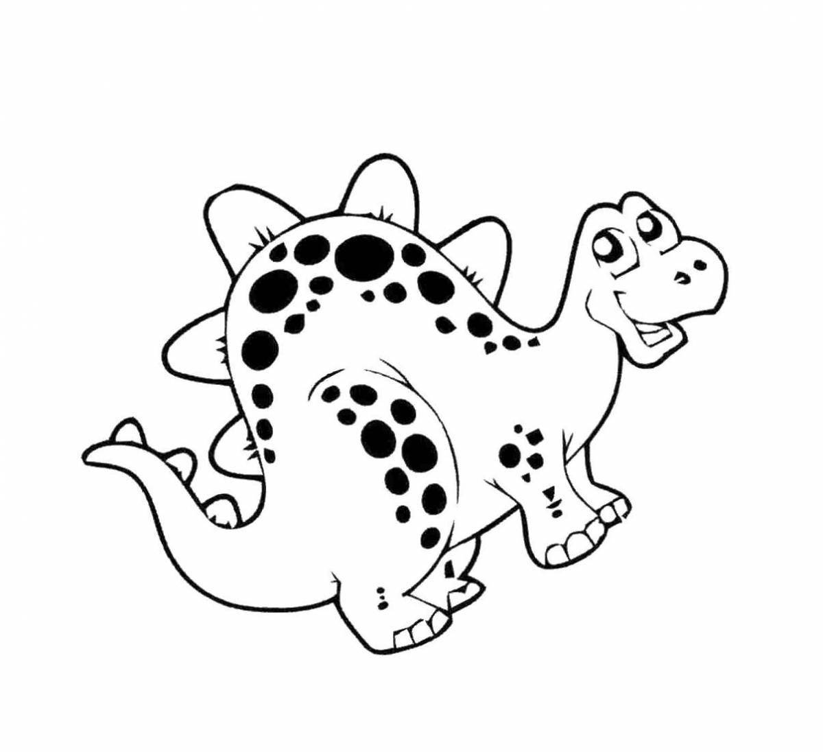 Colorful dinosaurs coloring pages for kids