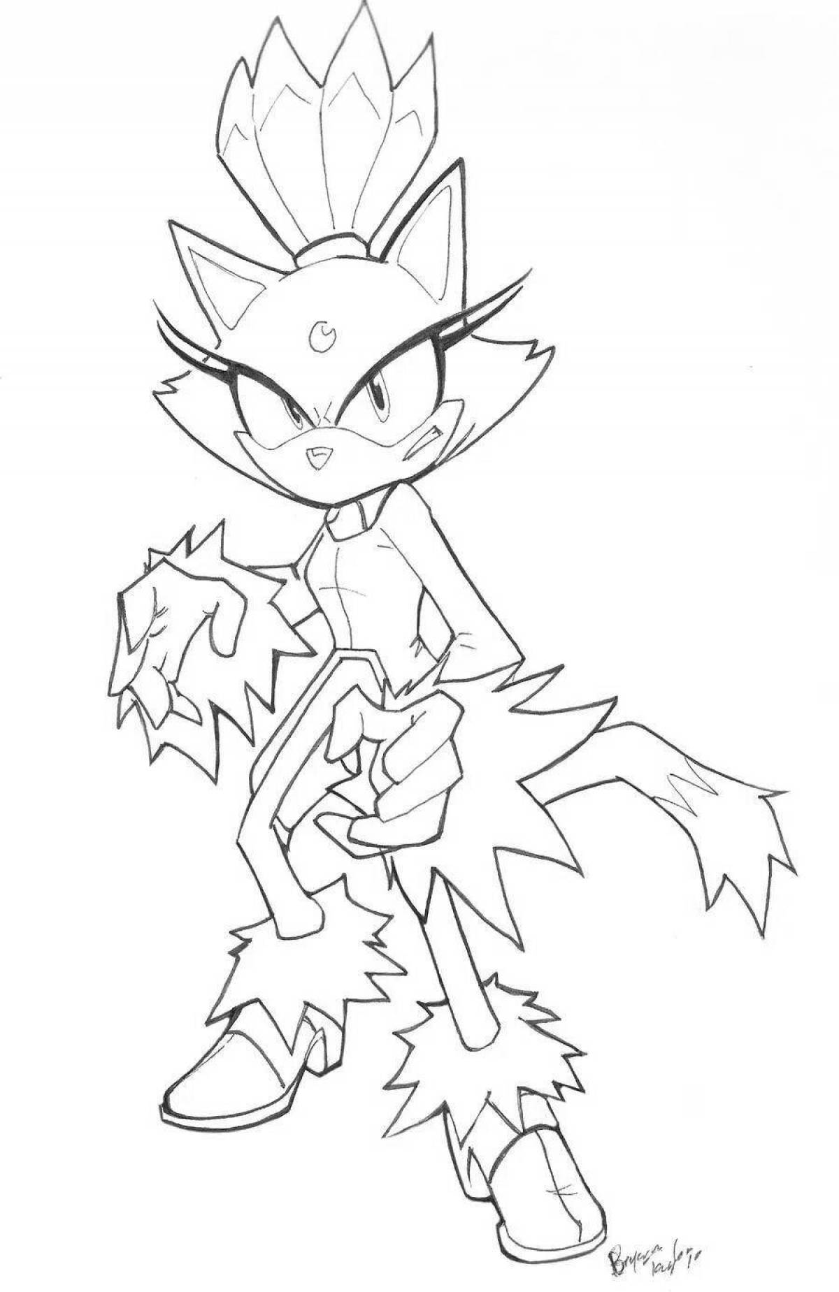 Blaze glitter coloring by sonic
