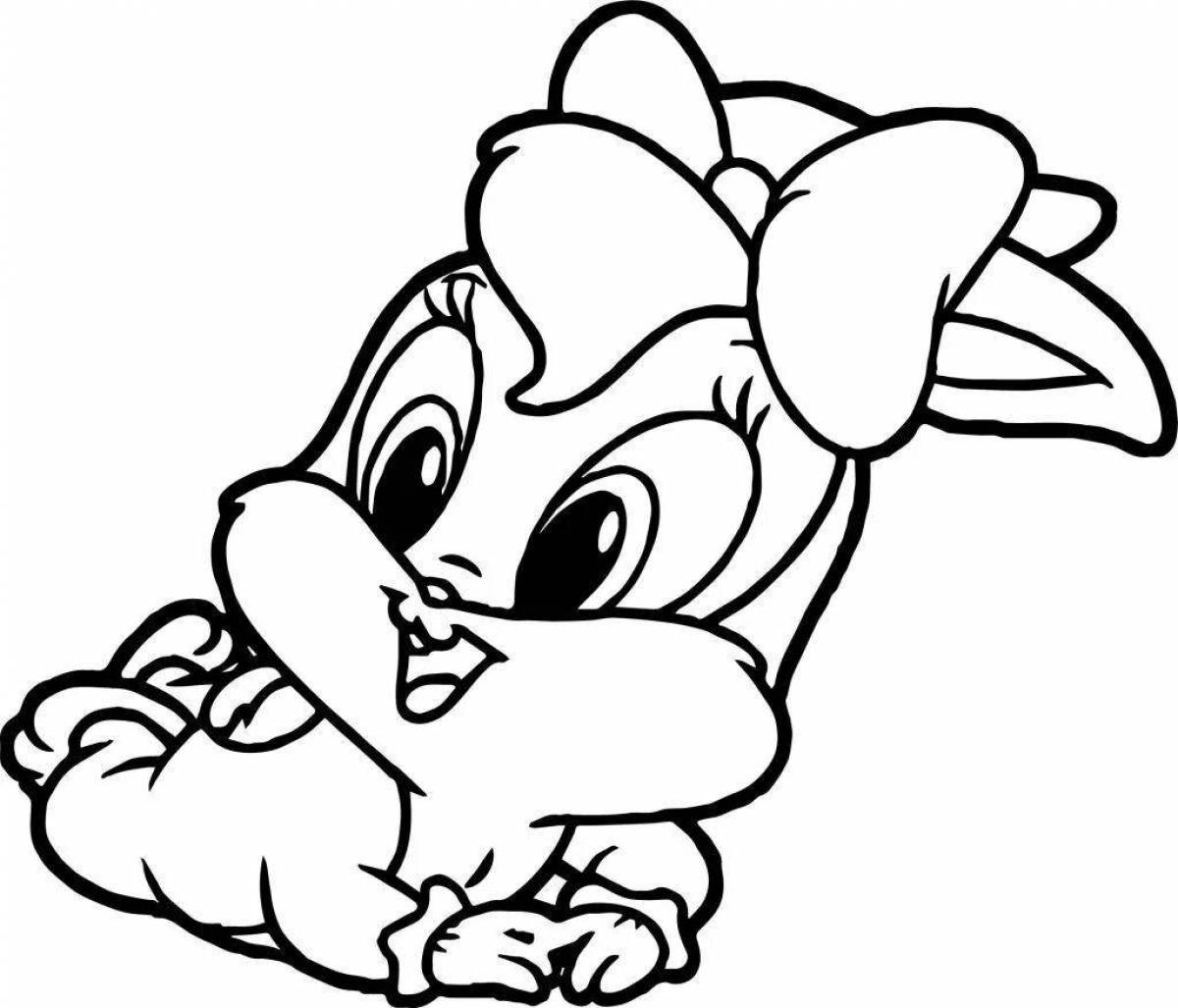 Adorable bunny with a heart coloring book