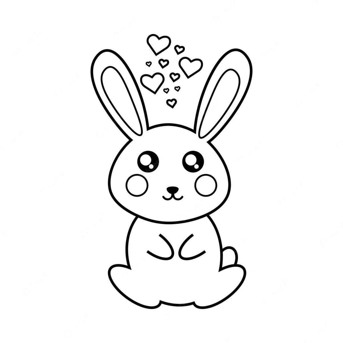 Мягкий кролик с сердечком раскраска