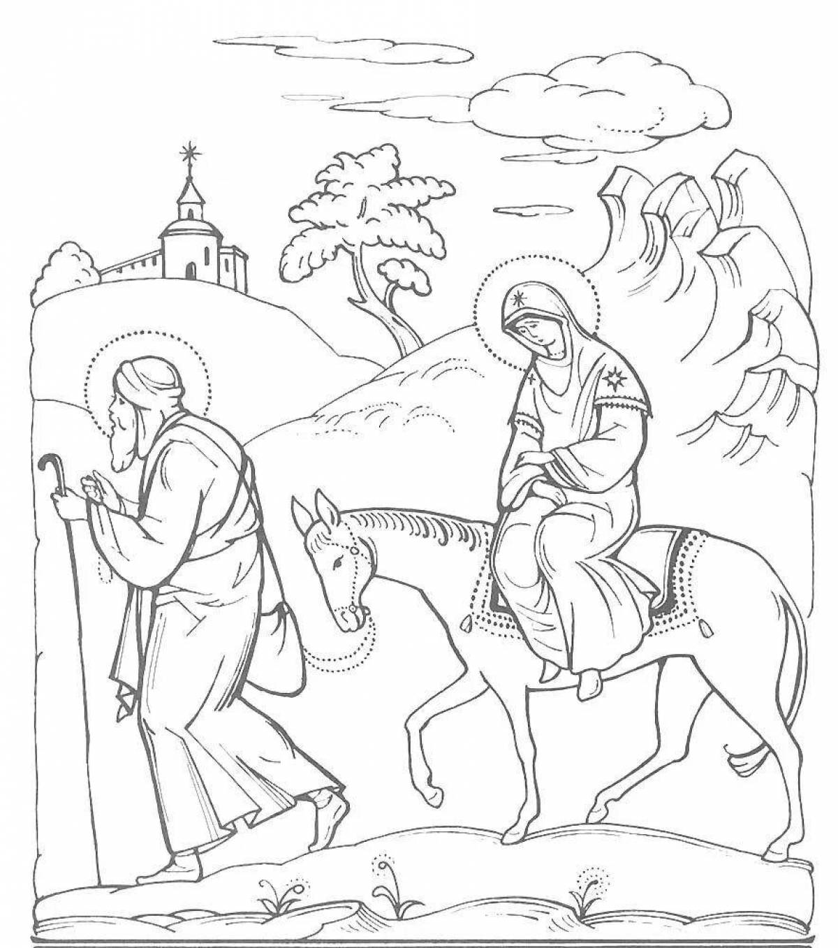 Photo Coloring book joyful orthodox christmas