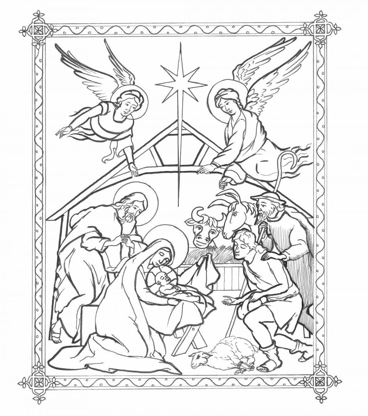 Glorious orthodox christmas coloring page