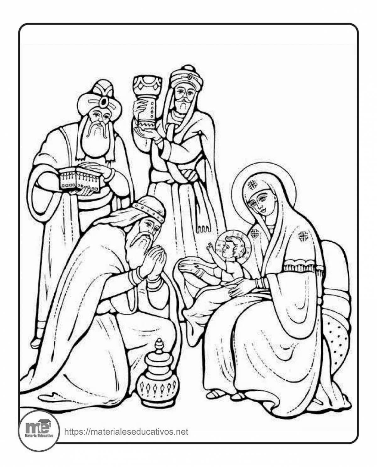 Shining orthodox Christmas coloring book