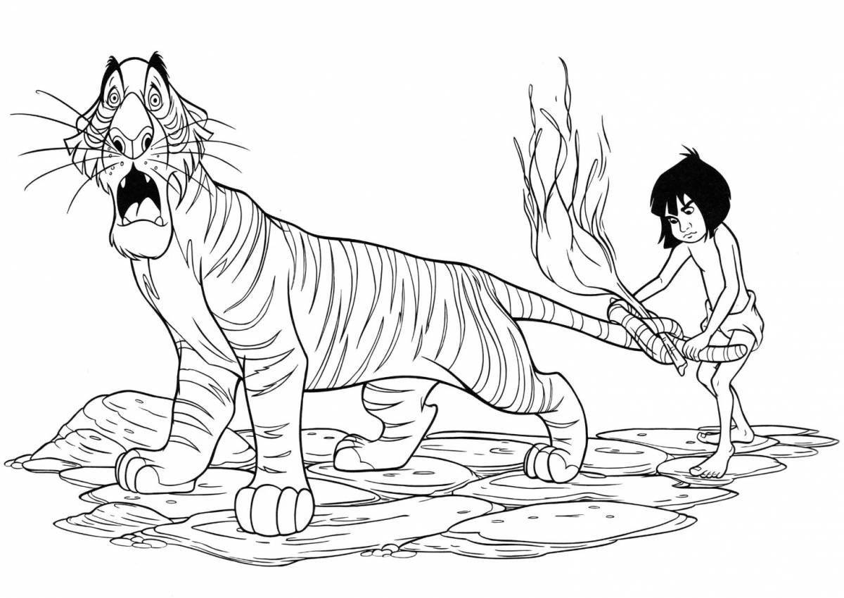 Coloring page sublime sherkhan from mowgli