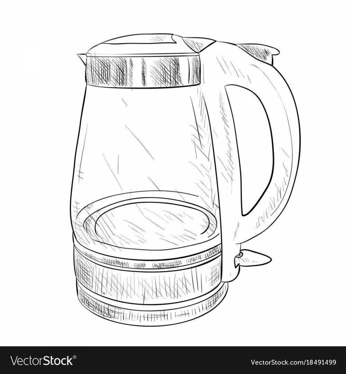 Fun coloring book with electric kettle for babies