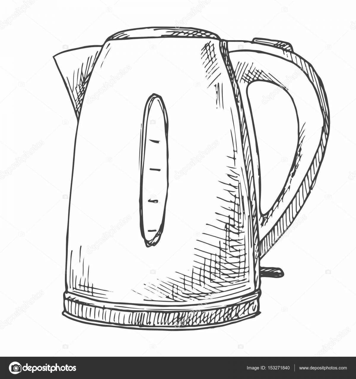 Great electric kettle coloring book for kids