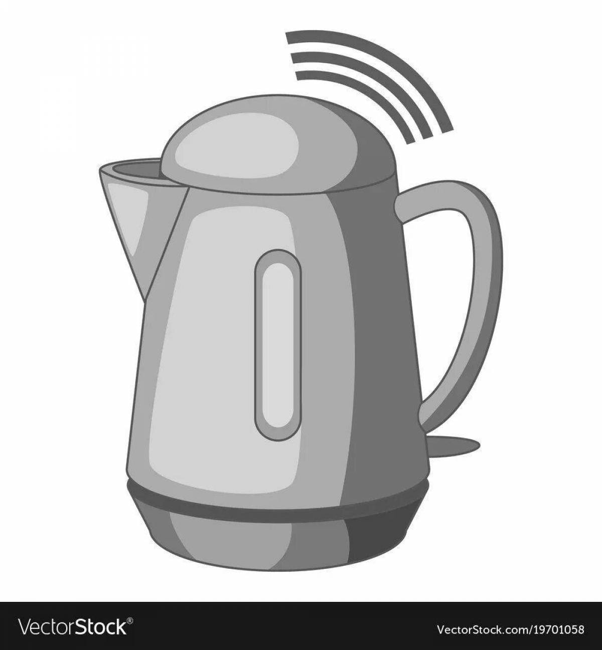 Incredible Electric Kettle Coloring Page for Toddlers