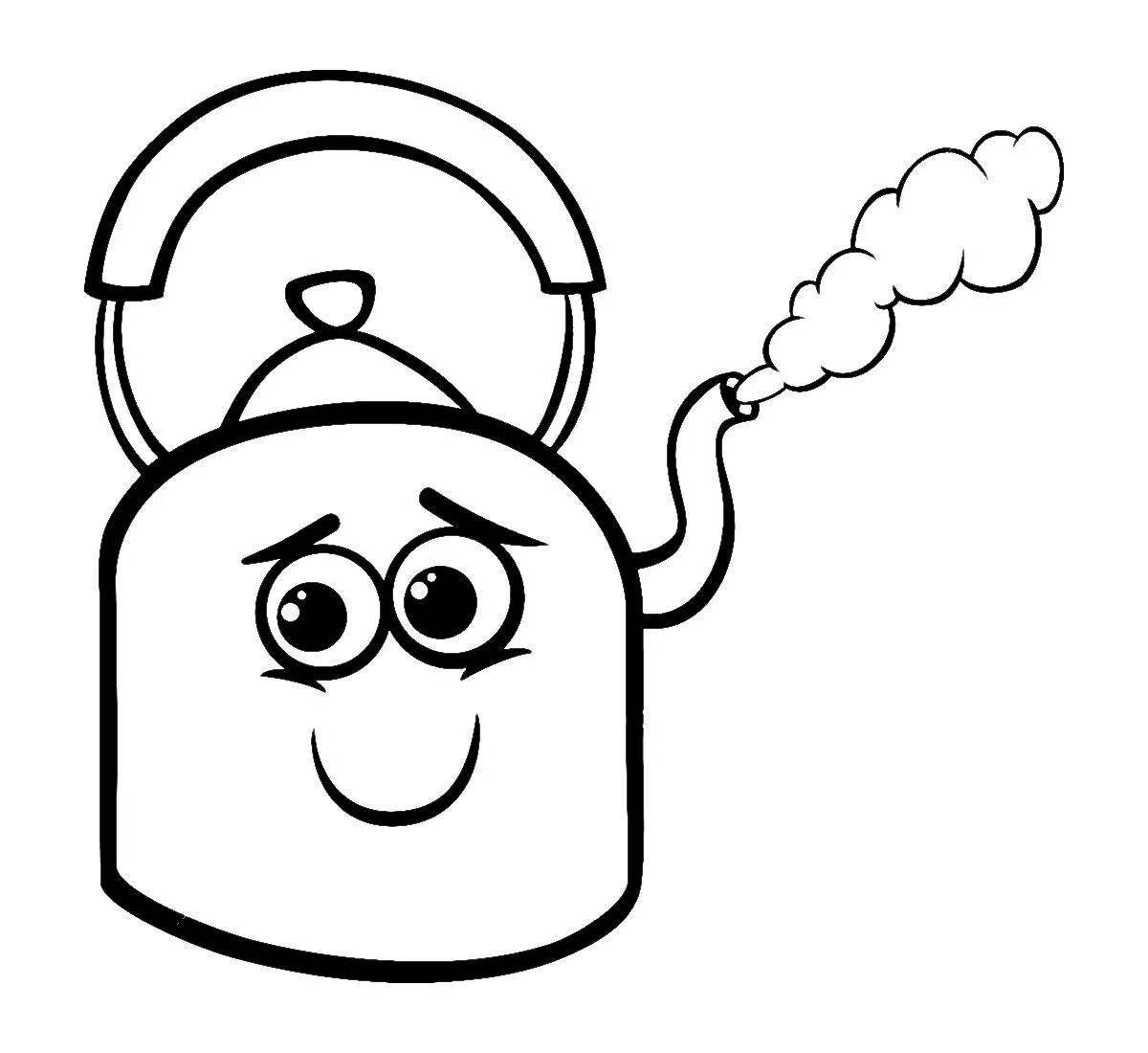 Amazing coloring book with electric kettle for babies