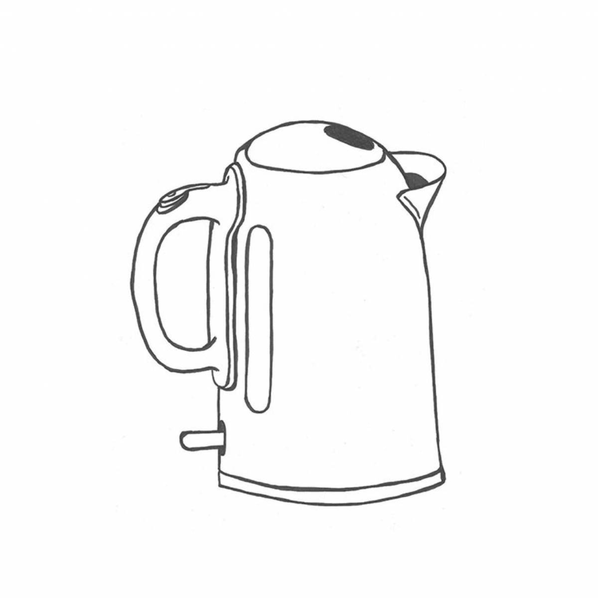 Adorable electric kettle coloring book for kids