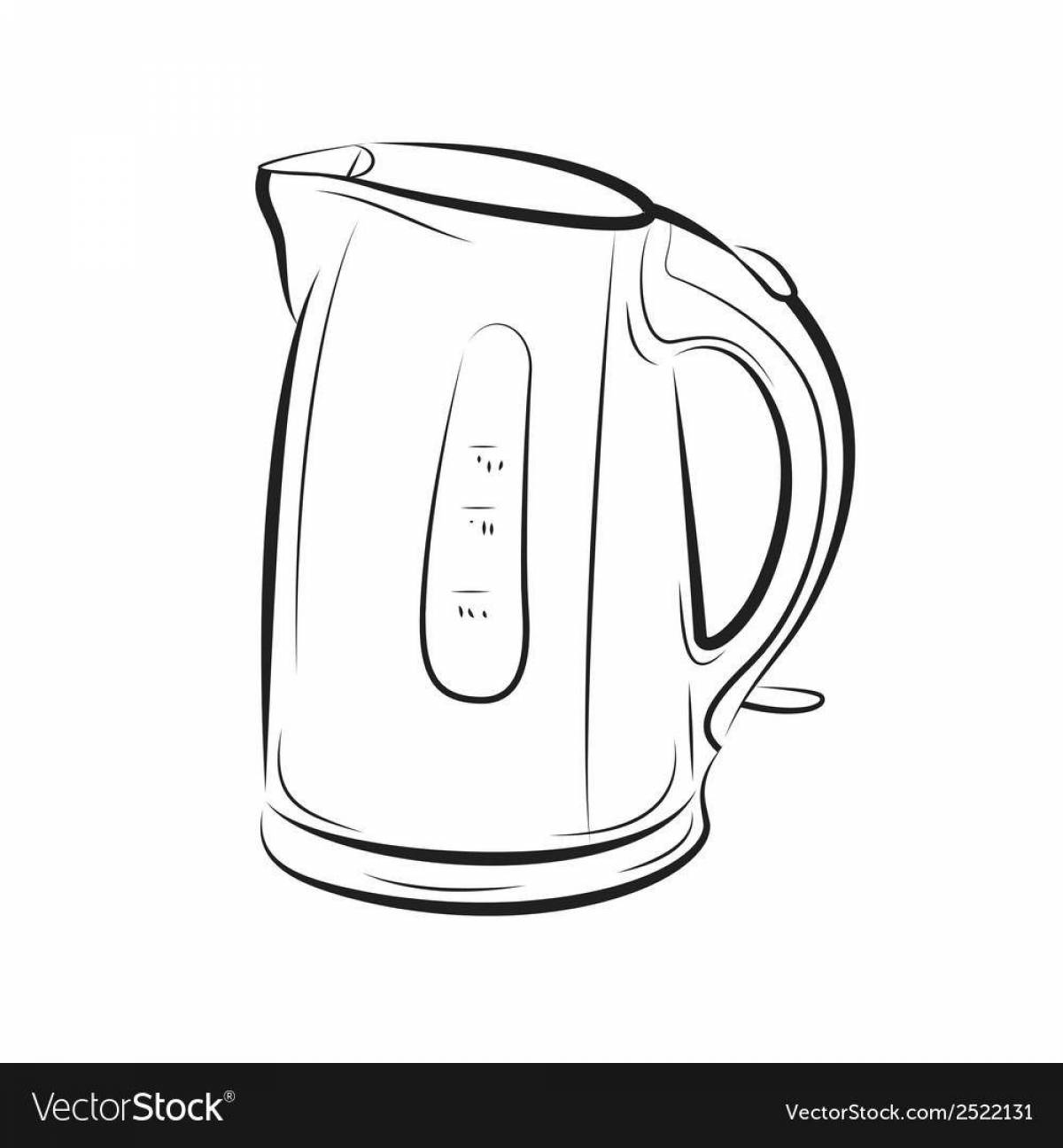Sweet electric kettle coloring for preschoolers