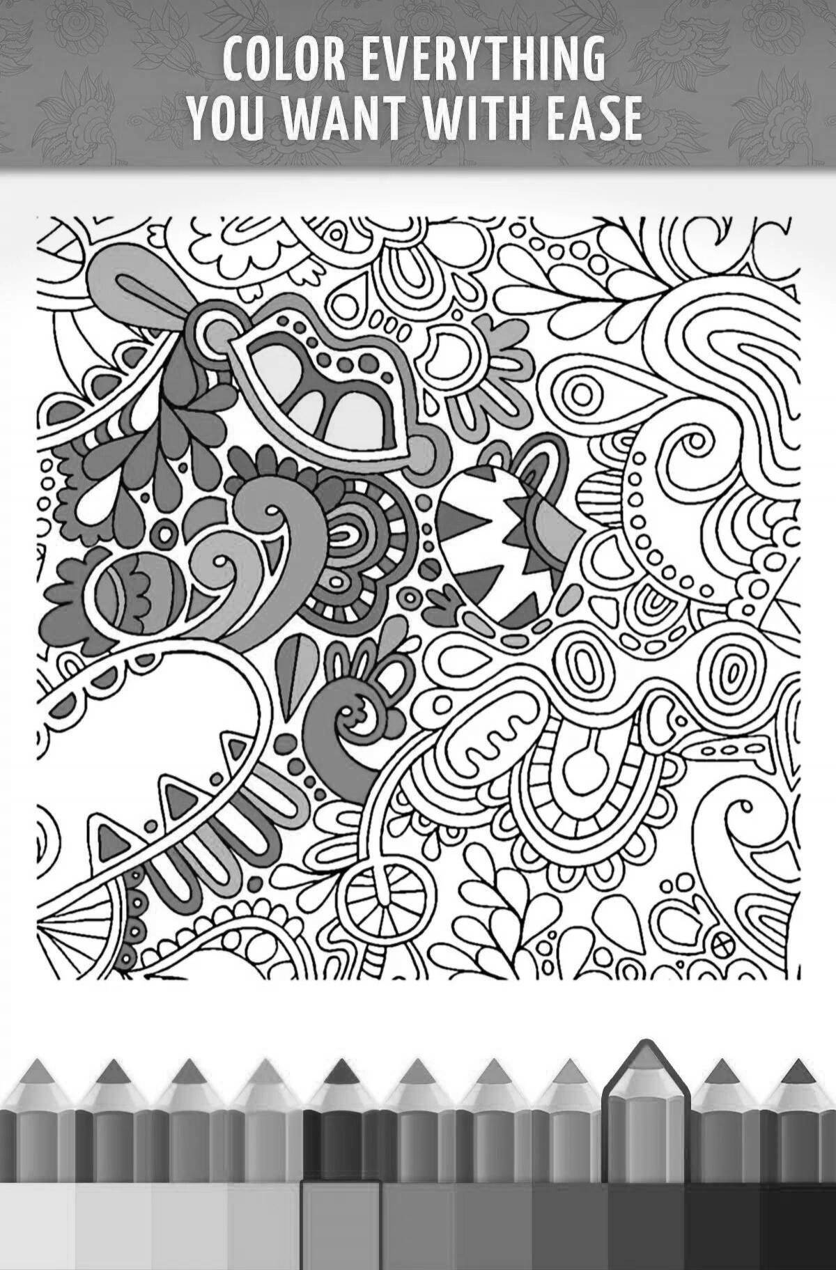 Fascinating anti-stress coloring book