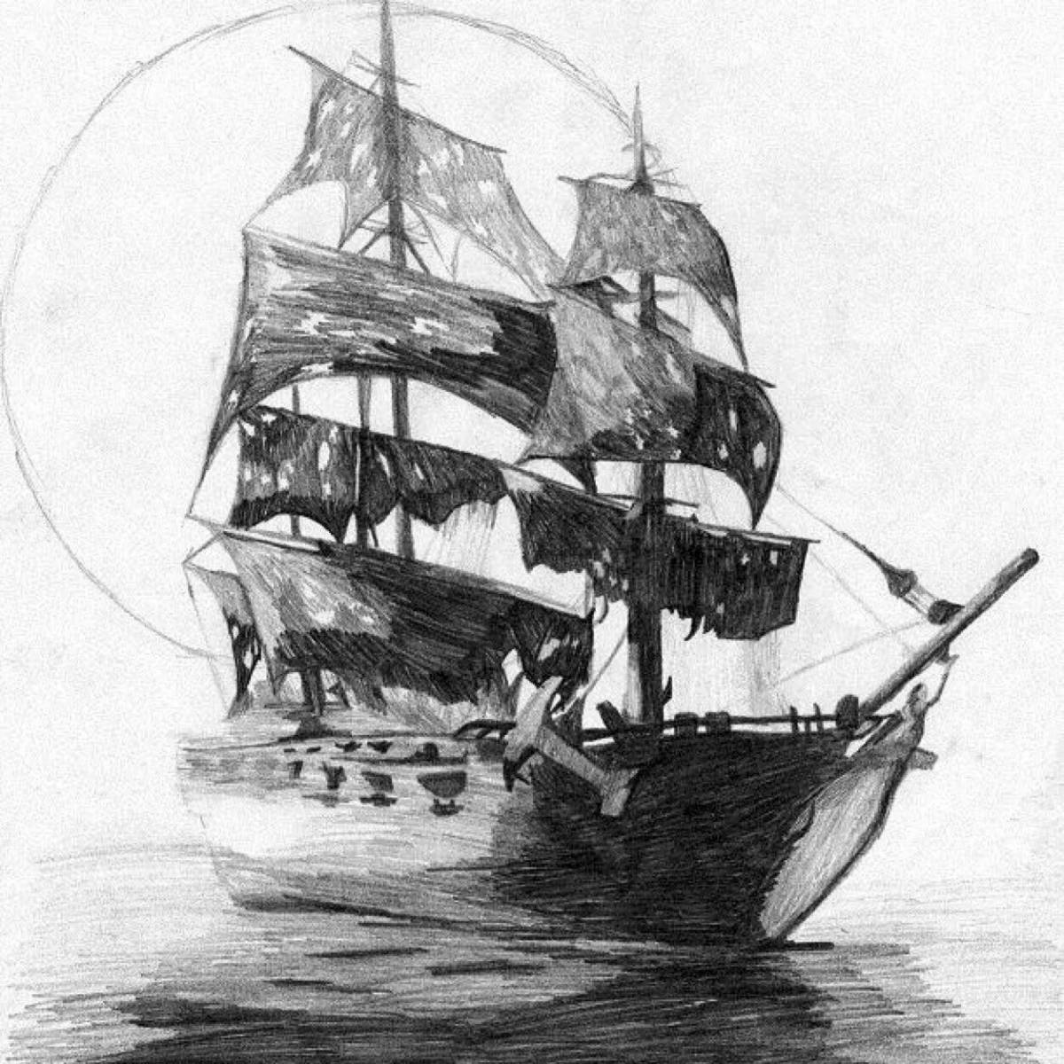 Ослепительная раскраска корабль «черная жемчужина»