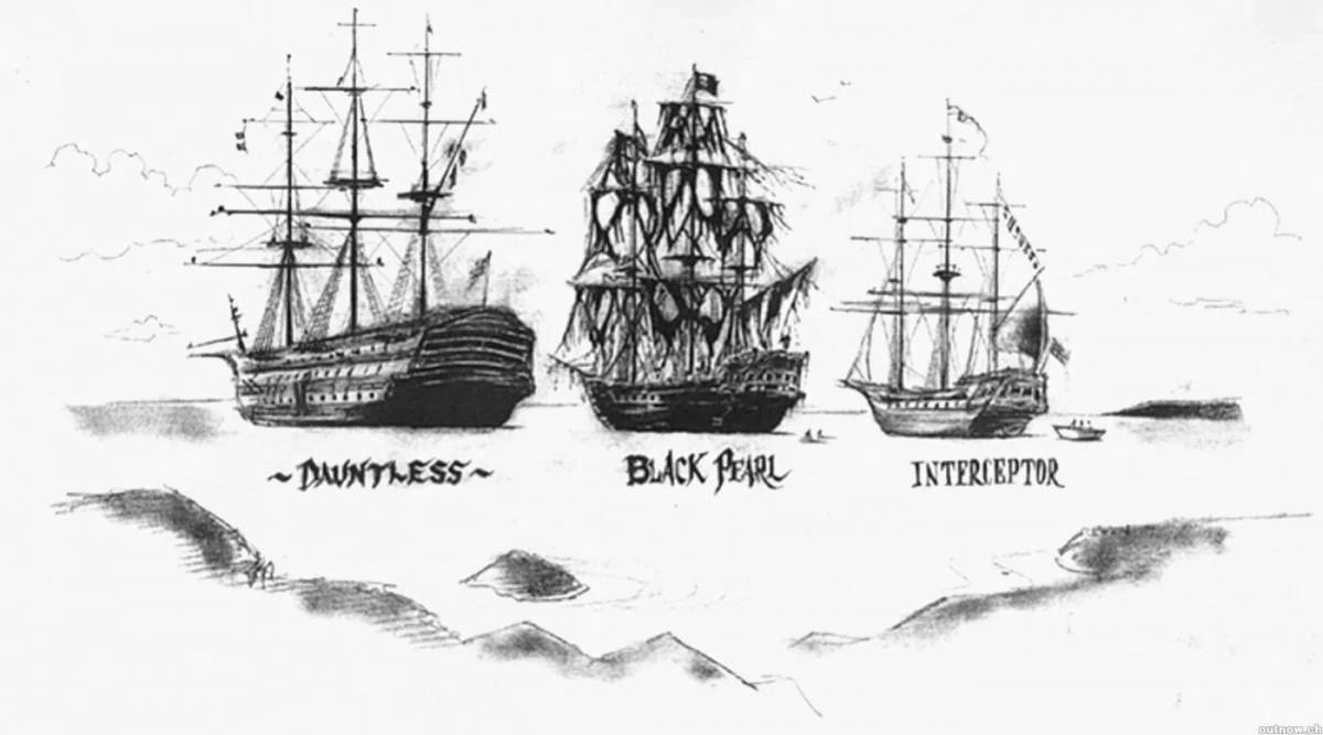 Flawless Black Pearl Ship Coloring