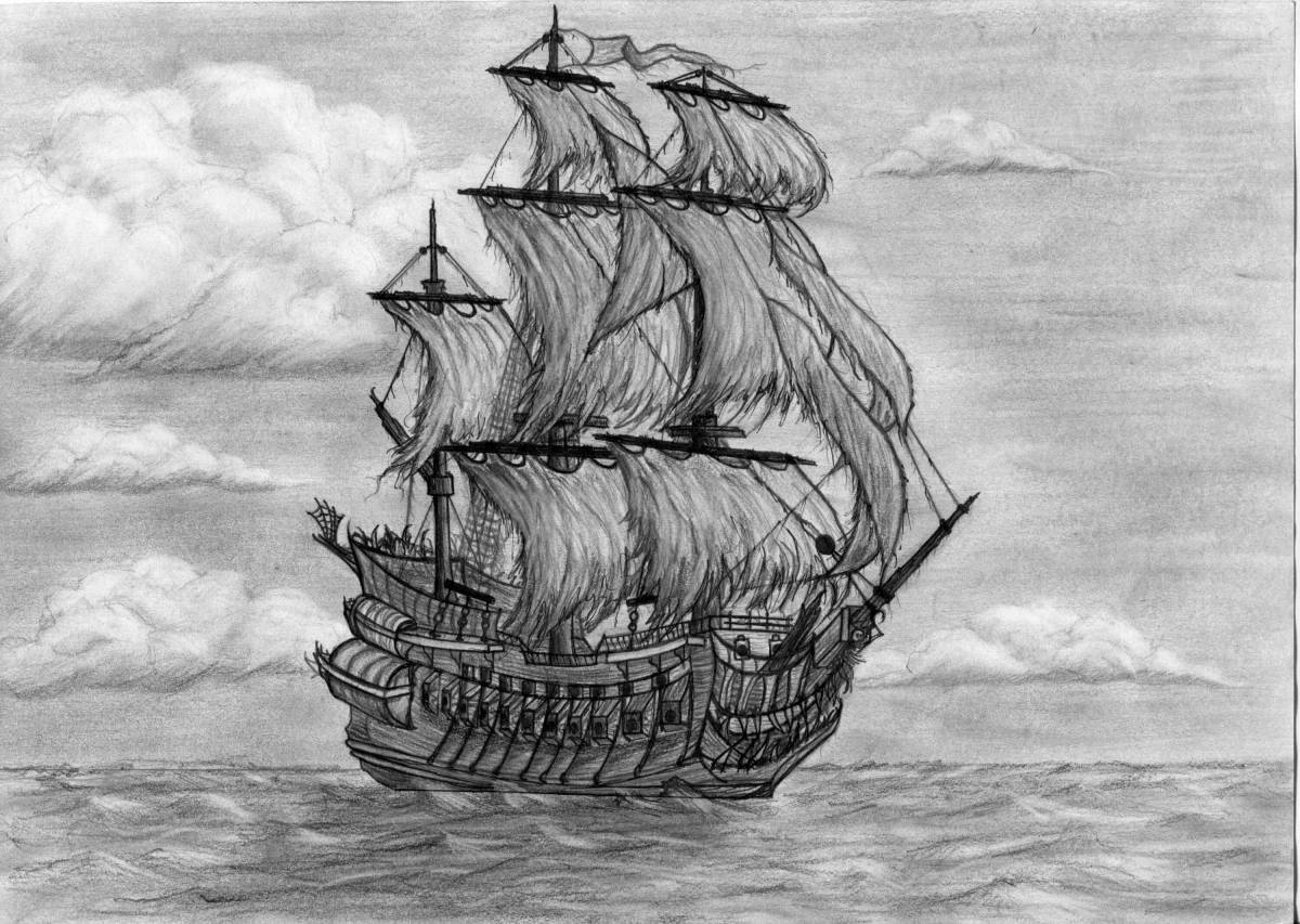 Роскошная раскраска корабль «черная жемчужина»